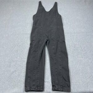 We The Free People Overalls Women's XS Mineral Black‎ Denim High Roller Jumpsuit